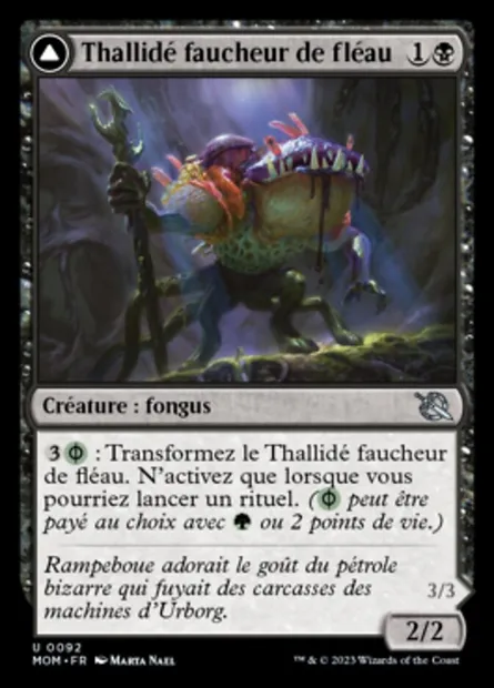 Thallidé faucheur de fléau // Thallidé semeur de fléau, carte Magic MOM 92 — extension L'invasion des machines