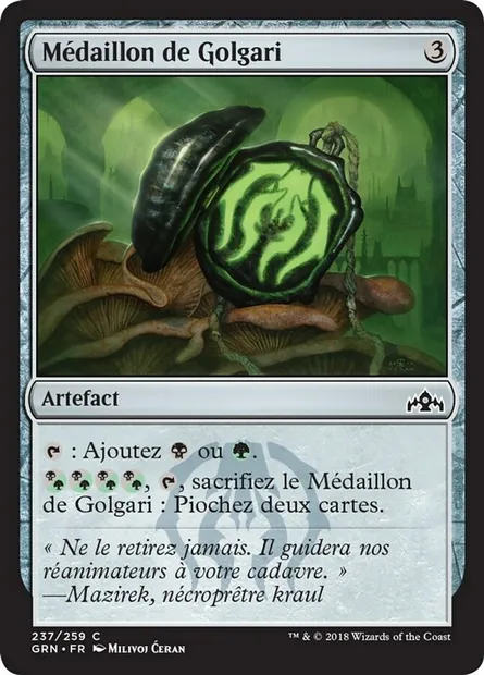 Médaillon de Golgari, carte Magic GRN 237 — extension Les Guildes de Ravnica