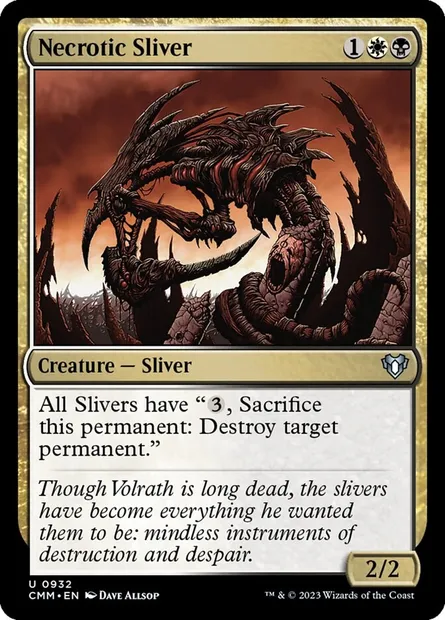 Necrotic Sliver, Magic card CMM 932 — Commander Masters set