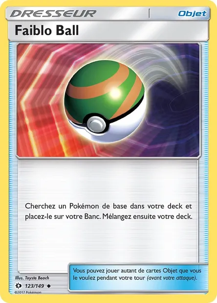 Faiblo Ball, carte Pokémon SUM 123 — extension Soleil et Lune