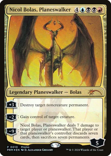 Nicol Bolas, planeswalker, carte Magic PMEI 2025-10 — extension Media and Collaboration Promos