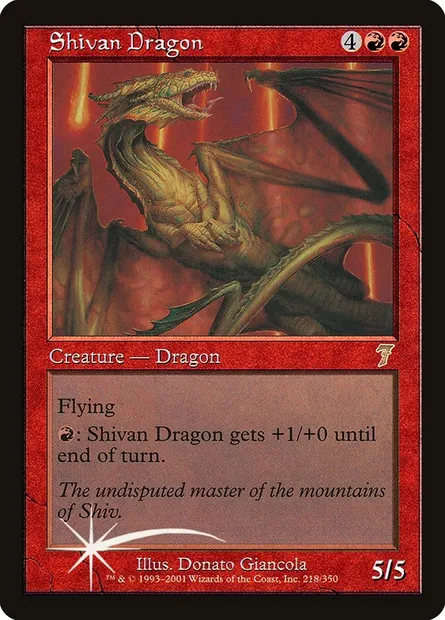 Shivan Dragon, Magic card 7ED 218★ — Seventh Edition set