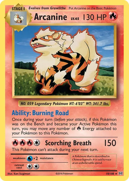 Arcanine, Pokémon card EVO 18 — Evolutions set