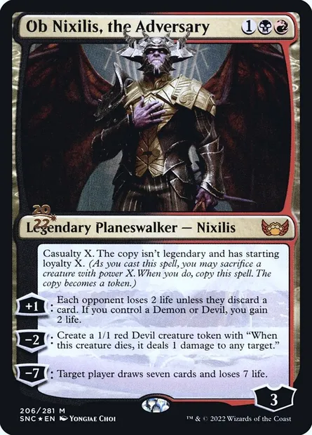 Ob Nixilis, l'Adversaire, carte Magic PSNC 206s — extension Streets of New Capenna Promos