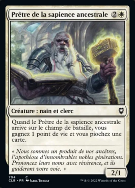 Prêtre de la sapience ancestrale, carte Magic CLB 704 — extension Commander Légendes : la bataille de la Porte de Baldur