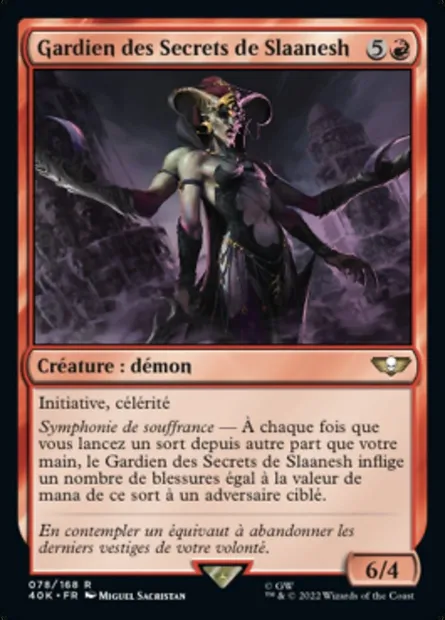 Gardien des Secrets de Slaanesh, carte Magic 40K 78 — extension Warhammer 40,000 Commander