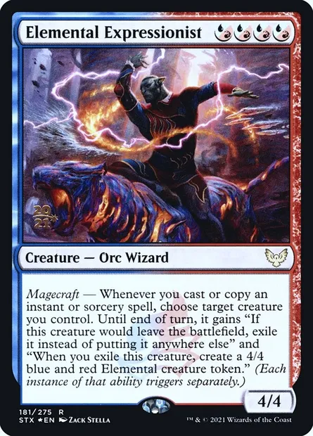 Expressionniste élémentaire, carte Magic PSTX 181s — extension Strixhaven: School of Mages Promos