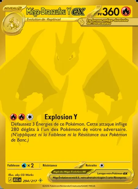 Méga-Dracaufeu Y-ex, carte Pokémon ASC 294 — extension Héros Transcendants