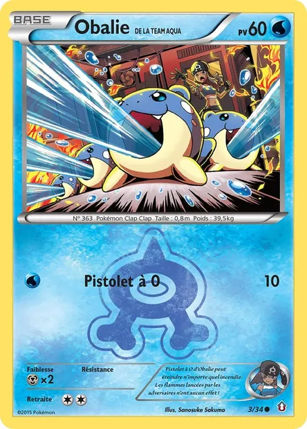 Obalie de la Team Aqua, carte Pokémon DCR 3 — extension Double Danger