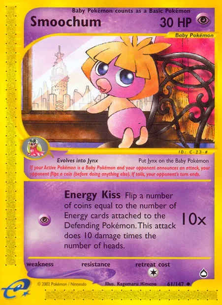 Smoochum, Pokémon card AQ 61 — Aquapolis set