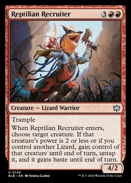 Reptilian Recruiter, Magic card BLB 149 — Bloomburrow set