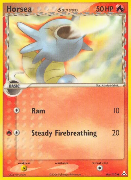 Horsea δ, Pokémon card HP 66 — Holon Phantoms set