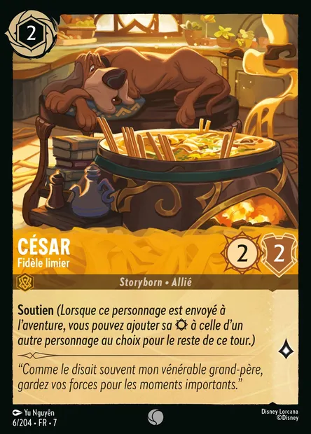 César - Fidèle limier, carte Disney Lorcana CH7-006 — extension L'île d'Archazia