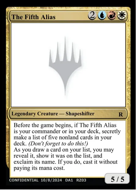 The Fifth Alias, Magic card UNK RZ03g — Unknown Event set
