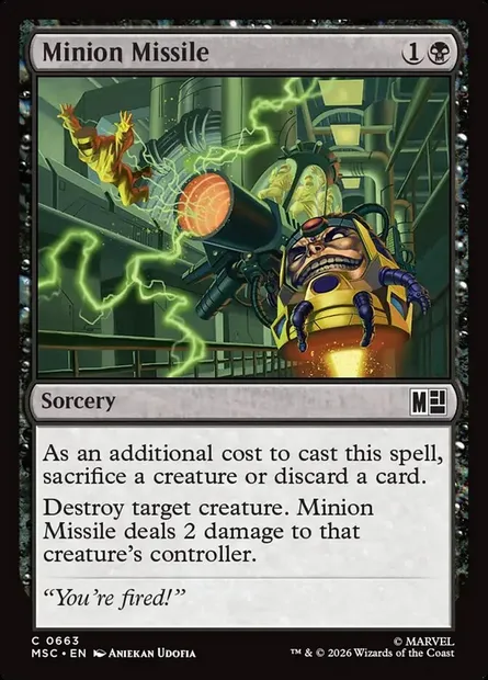 Minion Missile, Magic card MSC 663 — Marvel Super Heroes Commander set