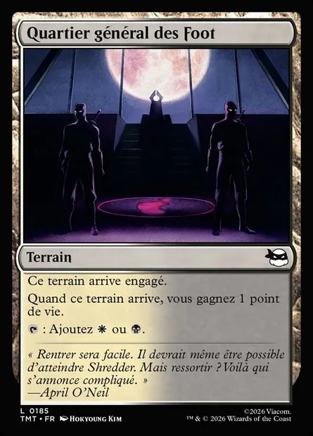 Quartier général des Foot, carte Magic TMT 185 — extension Teenage Mutant Ninja Turtles