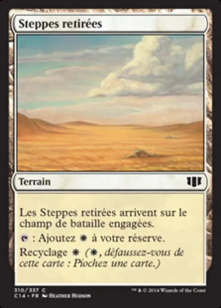 Steppes retirées, carte Magic C14 310 — extension Commander 2014