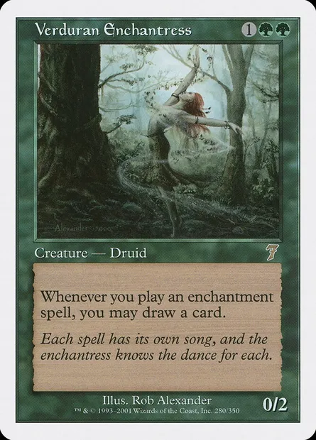 Enchanteresse verduralde, carte Magic 7ED 280 — extension Septième Edition