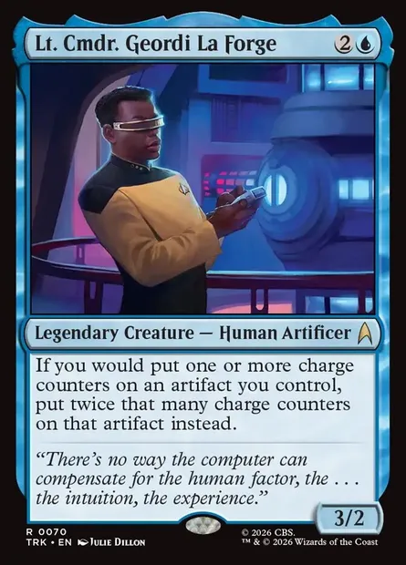 Lt. Cmdr. Geordi La Forge, Magic card TRK 70 — Star Trek set