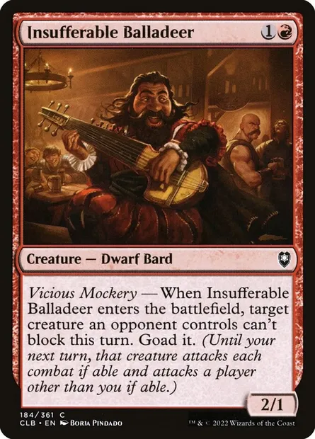 Insufferable Balladeer, Magic card CLB 184 — Commander Legends: Battle for Baldur's Gate set