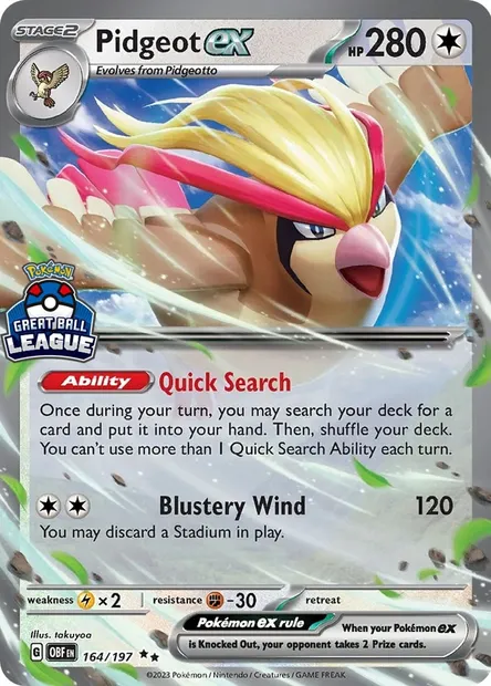 Roucarnage-ex, carte Pokémon LGP 164 — extension League Promos