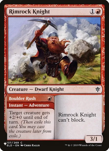 Rimrock Knight // Boulder Rush, Magic card PLST ELD-137 — The List set