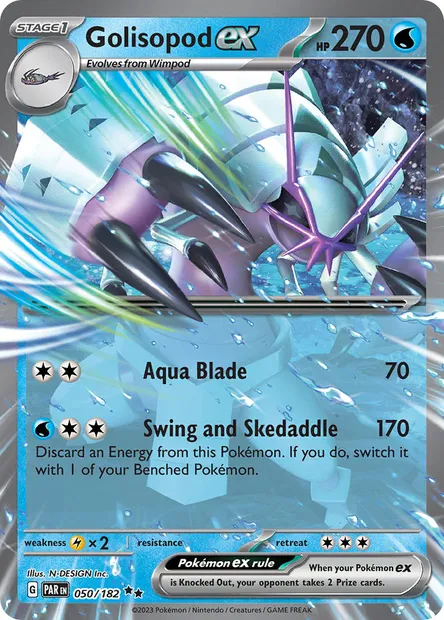 Golisopod ex, Pokémon card PAR 050 — Paradox Rift set