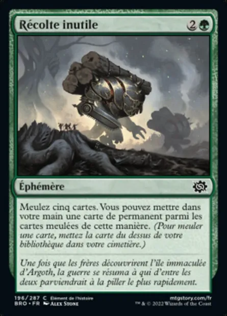 Récolte inutile, carte Magic BRO 196 — extension La Guerre Fratricide