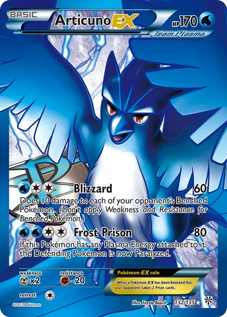 Articuno-EX, Pokémon card PLS 132 — Plasma Storm set
