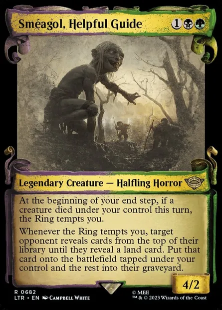 Sméagol, guide serviable, carte Magic LTR 682 — extension Le Seigneur des Anneaux : chroniques de la Terre du Milieu