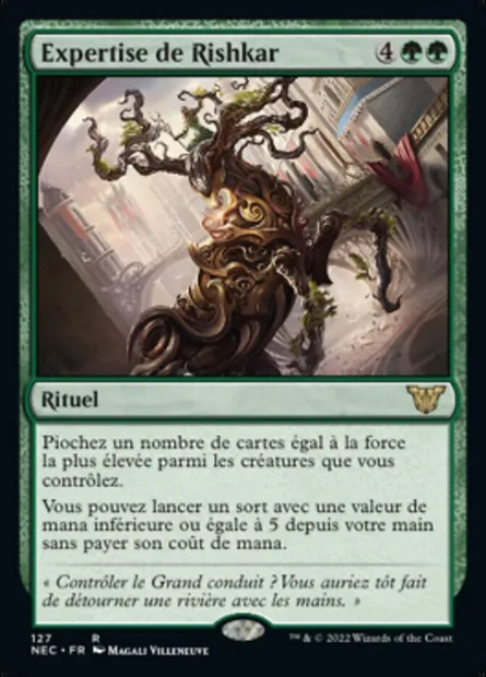 Expertise de Rishkar, carte Magic NEC 127 — extension Neon Dynasty Commander