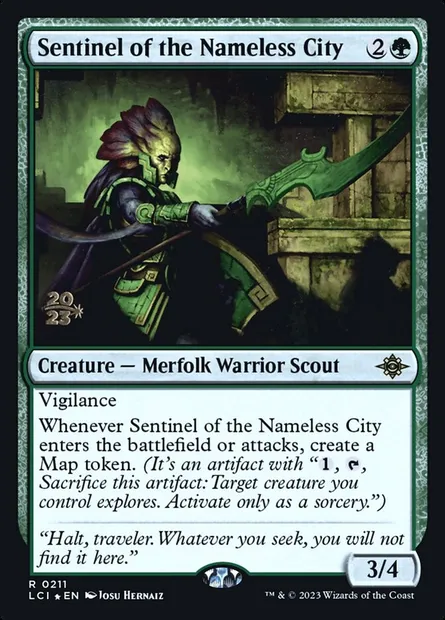 Sentinelle de la cité sans nom, carte Magic PLCI 211s — extension The Lost Caverns of Ixalan Promos