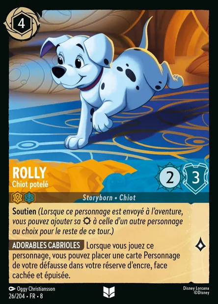 Rolly - Chiot potelé, carte Disney Lorcana CH8-026 — extension Le Règne de Jafar