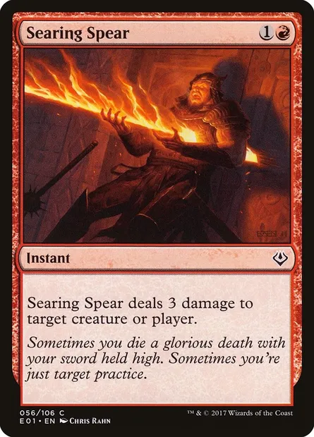 Searing Spear, Magic card E01 56 — Archenemy: Nicol Bolas set