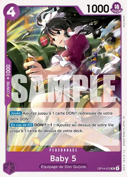 Baby 5, carte One Piece OP14-072 — extension LES SEPT DE LA MER D'AZUR