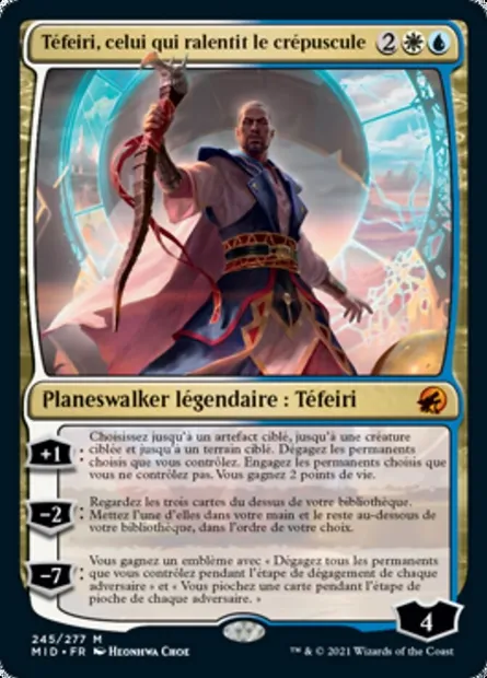 Téfeiri, celui qui ralentit le crépuscule, carte Magic MID 245 — extension Innistrad : chasse de minuit