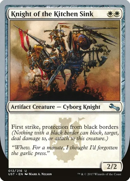 Knight of the Kitchen Sink, carte Magic UST 12a — extension Unstable