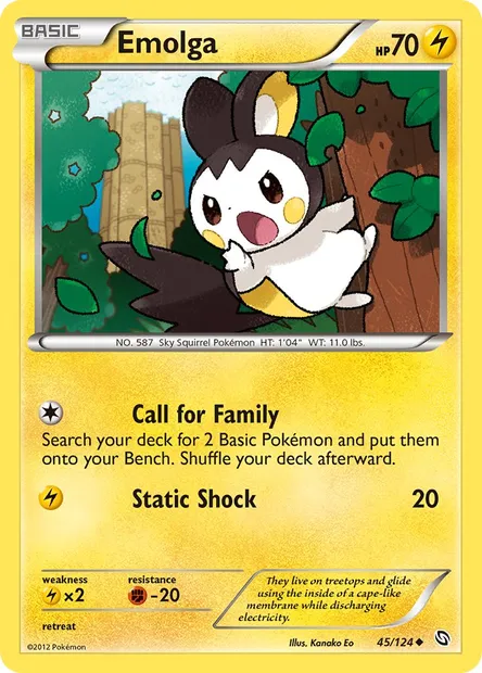 Emolga, Pokémon card DRX 45 — Dragons Exalted set