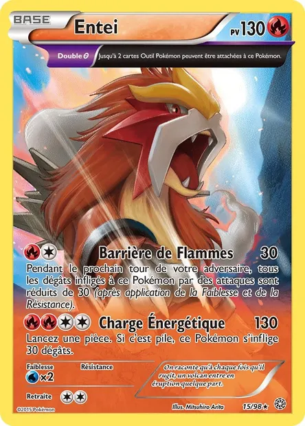 Entei, carte Pokémon AOR 15 — extension Origines Antiques