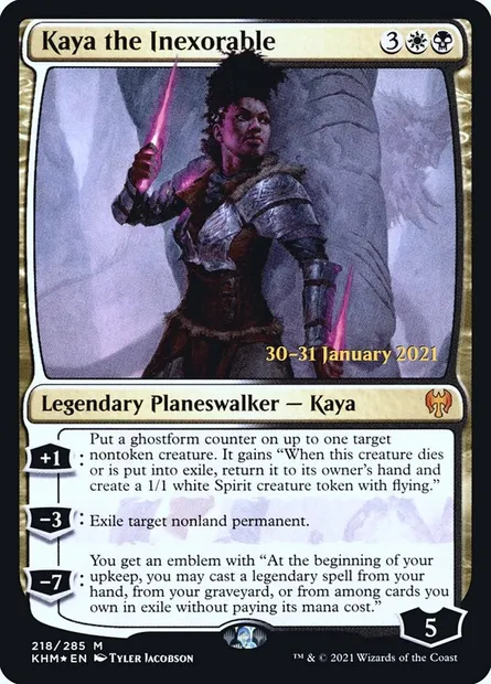 Kaya the Inexorable, Magic card PKHM 218s — Kaldheim Promos set