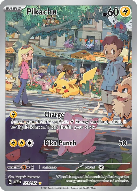 Pikachu, Pokémon card MEW 173 — 151 set