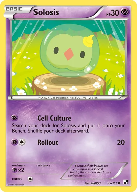 Solosis, Pokémon card BLW 55 — Black & White set