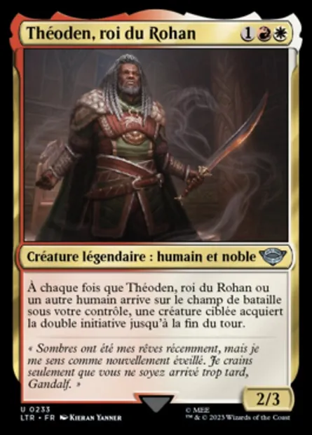 Théoden, roi du Rohan, carte Magic LTR 233 — extension Le Seigneur des Anneaux : chroniques de la Terre du Milieu