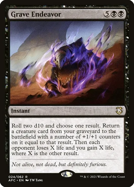 Grave Endeavor, Magic card AFC 24 — Forgotten Realms Commander set