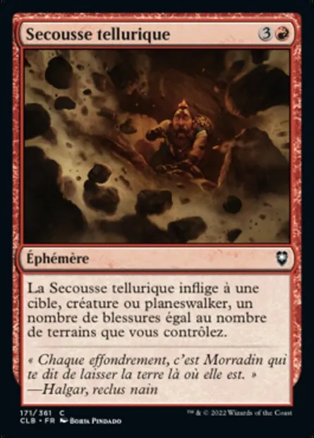 Secousse tellurique, carte Magic CLB 171 — extension Commander Légendes : la bataille de la Porte de Baldur