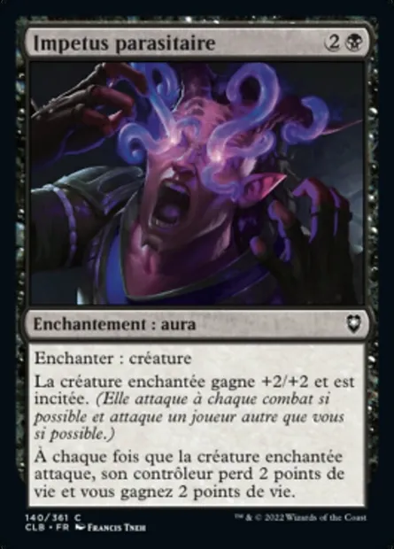 Impetus parasitaire, carte Magic CLB 140 — extension Commander Légendes : la bataille de la Porte de Baldur