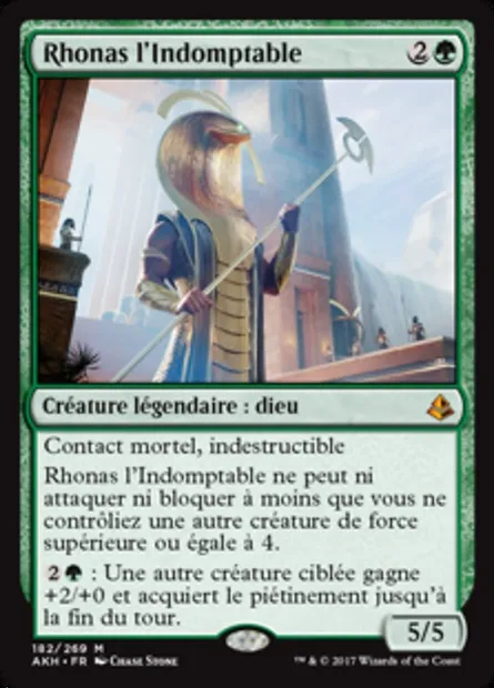 Rhonas l'Indomptable, carte Magic AKH 182 — extension Amonkhet