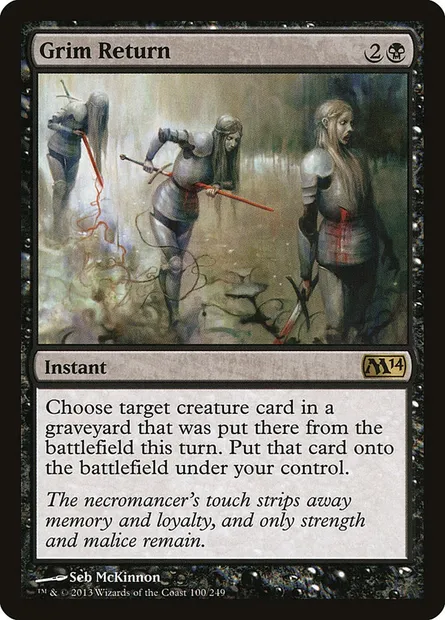 Grim Return, Magic card M14 100 — Magic 2014 set