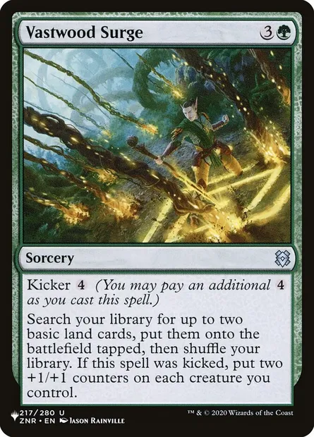 Vastwood Surge, Magic card PLST ZNR-217 — The List set