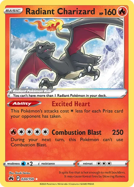 Radiant Charizard, Pokémon card CRZ 020 — Crown Zenith set